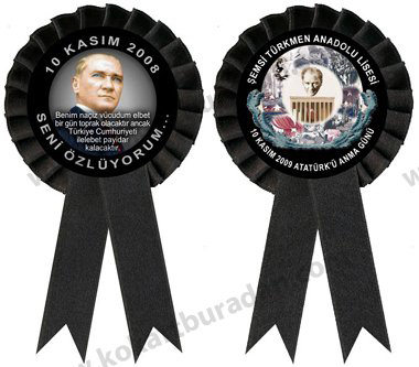 10 Kasım Atatürk'ü Anma Günü Saten Kokart 10 Kasım Atatürk'ü Anma Günü Saten Kokart