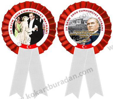 29 Ekim Cumhuriyet Bayramı Saten Kokart 29 Ekim Cumhuriyet Bayramı Saten Kokart
