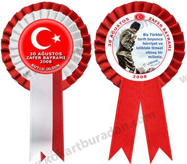 30 Ağustos Zafer Bayramı Saten Kokart 30 Ağustos Zafer Bayramı Saten Kokart