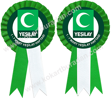 Yeşilay Haftası Saten Kokart Yeşilay Haftası Saten Kokart
